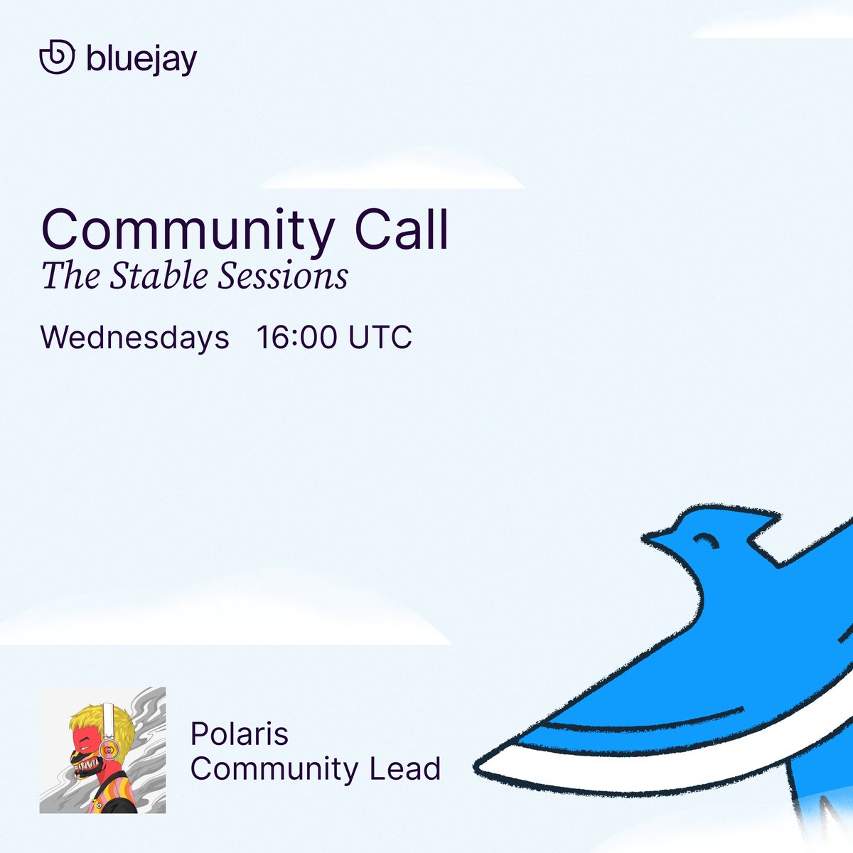 BluejayFinance's tweet photo. Don't miss our community call!

A chilled out space to discuss all things #stablecoin. Hang out with the #GigaJays and get your weekly #DeFi fix - with host @a7izaidi.

https://t.co/S68htO0TNZ https://t.co/jnqJ7WFLC4