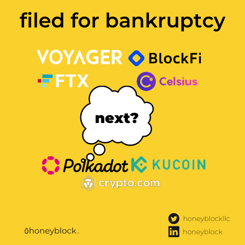HoneyblockLLC's tweet photo. #Crytpo exchange bankruptcies and pissed investors are on the rise but it's good to see that in spite of the gloom and doom, these events haven't deterred #NFT projects from building during the bear market and marketplace transactions on #Ethereum, #Solana, and #BNB chains. https://t.co/BqU6Hk9zNZ