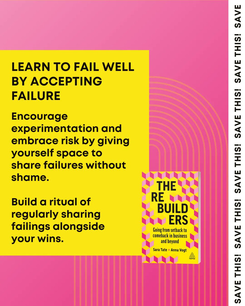 Having regular check-ins where you count your wins is an accepted ritual. But it would be more helpful to create space to share your failings alongside your successes. Find more tools like this in The Rebuilders book buff.ly/38bYyI9 #PersonalDevelopment #GrowthMindset