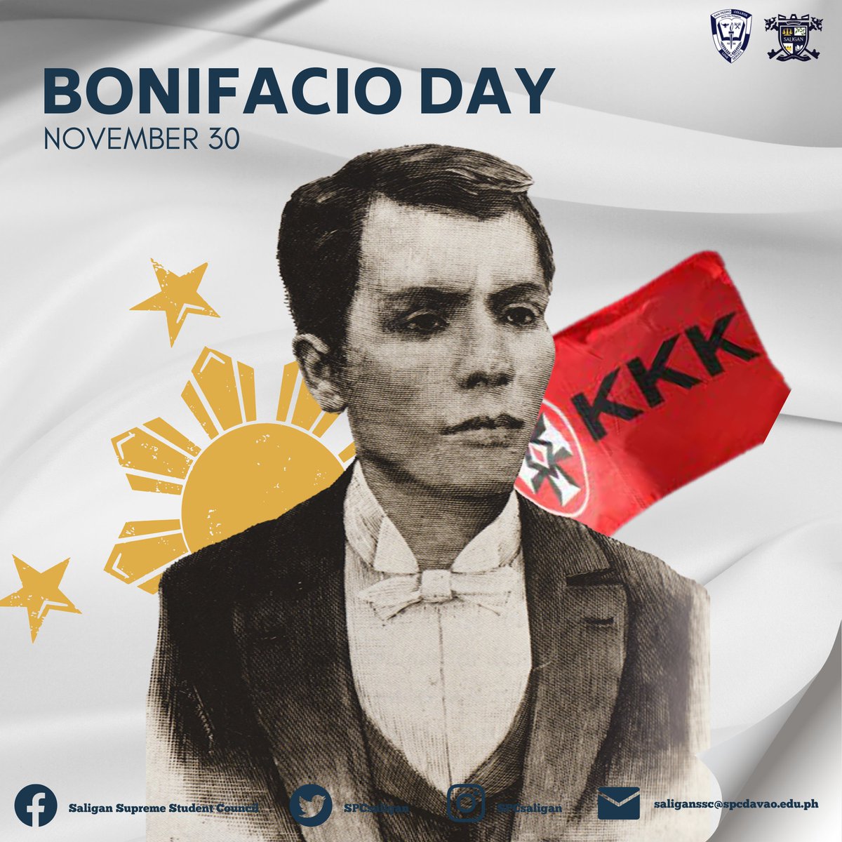 spcsaligan's tweet photo. This day celebrates the birth of a national hero of the Philippines named Andres Bonifacio, who was the first President of the Philippines as well as the founder of the Katipunan.
Happy Birthday Gat. Andres Bonifacio!
Caption by: Trishia Nicole R. Andres
Layout by: Shane Villos https://t.co/hzn8CNKcpU