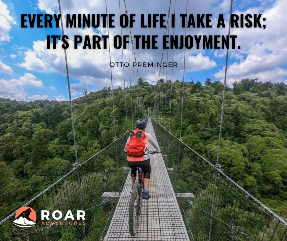 Every minute of life I take a risk; it's part of the enjoyment. -Otto Preminger

Riding Rotorua &amp; Timber Trail > roaradventures.com/tours/riding-r…

_ #risk #reward #enjoy #bike #enjoytheride #bicycle #adventure #cycle #tour