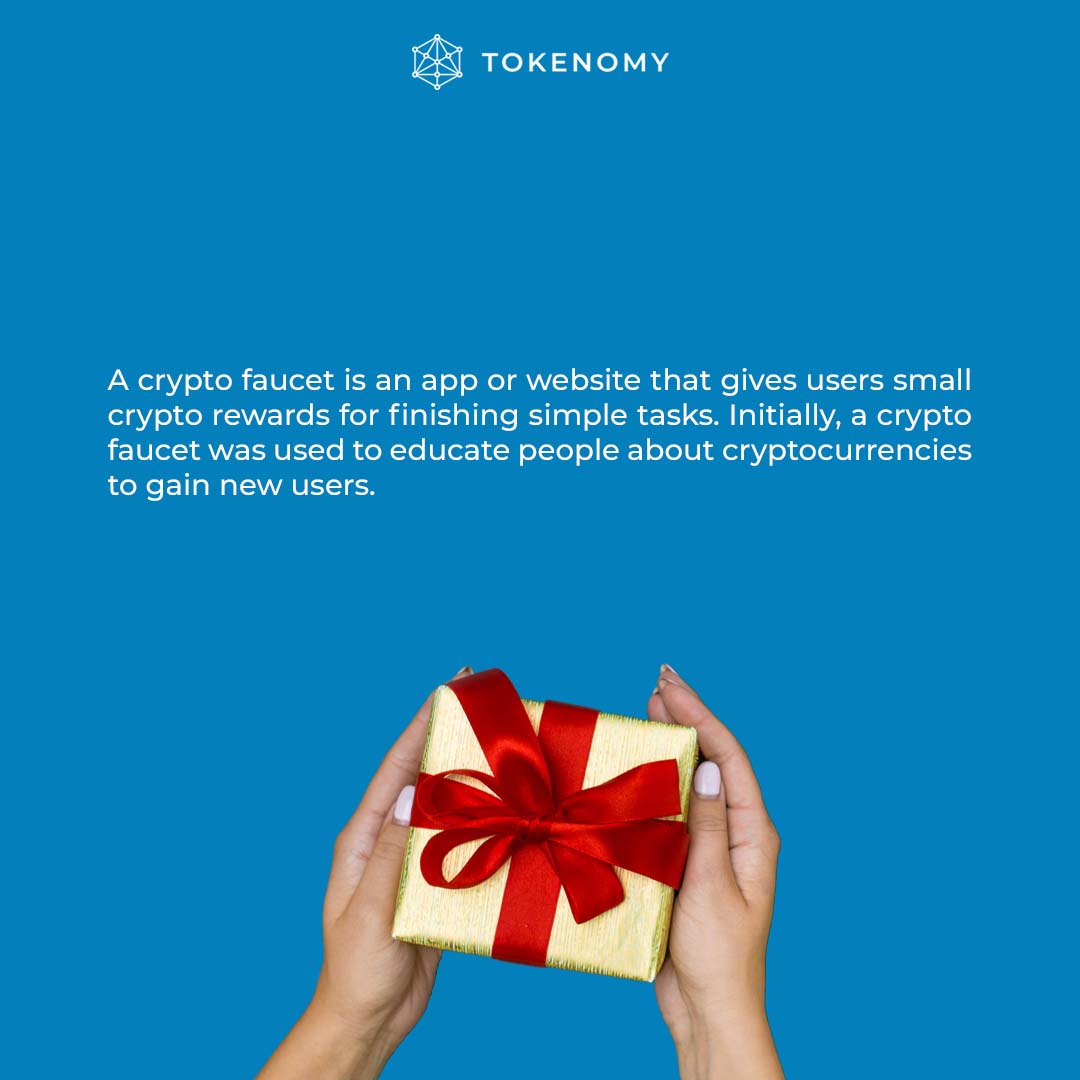 tokenomy's tweet photo. A #cryptofaucet distributes free #crypto to users as a #reward for task completion. Will you try to use one? #cryptoasset #cryptoreward #bitcoinfaucets #ethereumfaucets #BTC #ETH https://t.co/5OiD7sVxFS