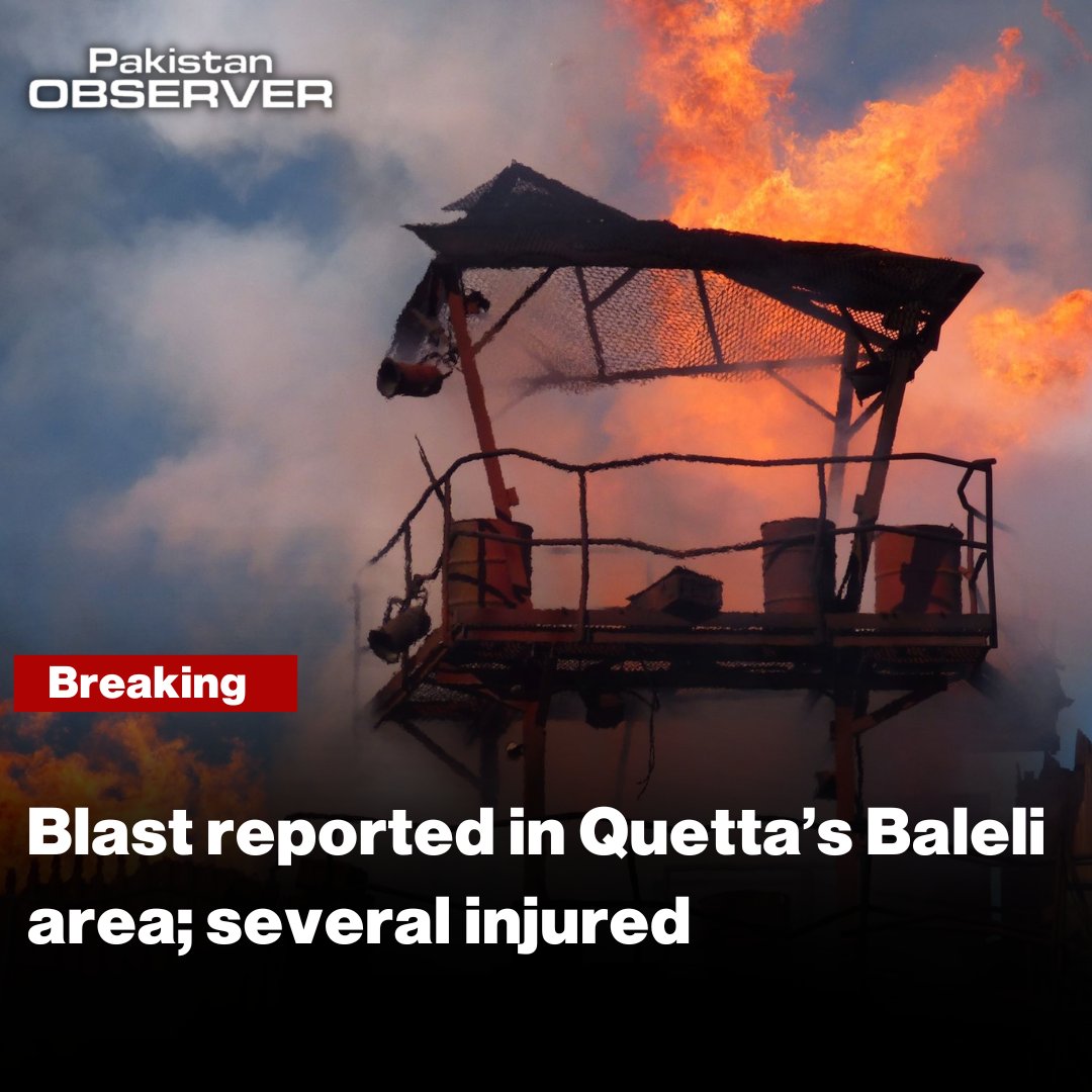 pakobserver's tweet photo. BREAKING: A heavy blast has been reported in the Baleli area of Quetta near a Balochistan Constabulary truck.
According to police reports, more than 20 people were injured, including constabulary personnel. The injured have been shifted to the nearest hospital.
#Baleli #Quetta https://t.co/fqKYLja99B
