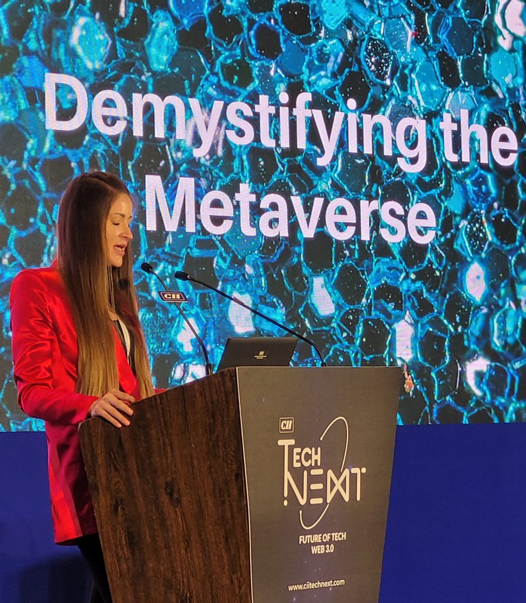 TechNextbyCII's tweet image. Ms Tanja Magas, Thought Leader &amp;amp; Analytics Officer, starts keynote address on Demystifying the Metaverse. She delves into the current scenario of the Web 3.0 world and reminds us of the scepticism surrounding its future. 
#CII #TechNext