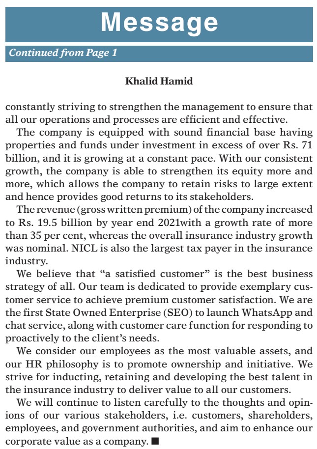 AbdulBasitKhan_'s tweet photo. @niclpak is national flag carrier in #General_Insurance and is fully owned by the
@GovtofPakistan under administrative control of @mincompk. #Revenue (gross written #Premium) of the #NICL increased to Rs. 19.5 billion by year end 2021 with a #growth rate of more
than 35%.
(1/2) https://t.co/uw9CvnxgKV