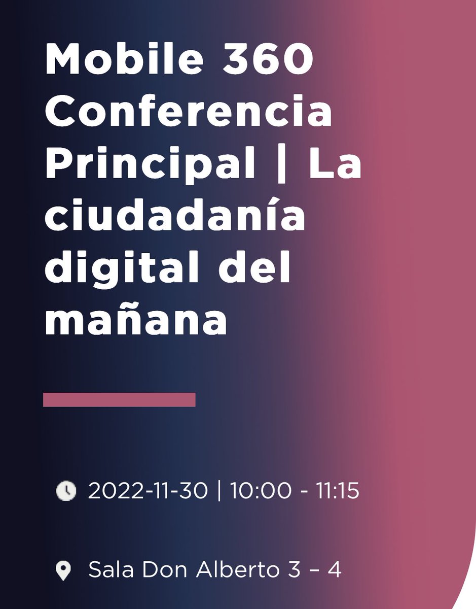 elenaestavillo's tweet image. Mañana nos vemos en #Mobile360 @GSMALatam @GSMA a las 10:00 AM para hablar sobre la ciudadanía digital del mañana.