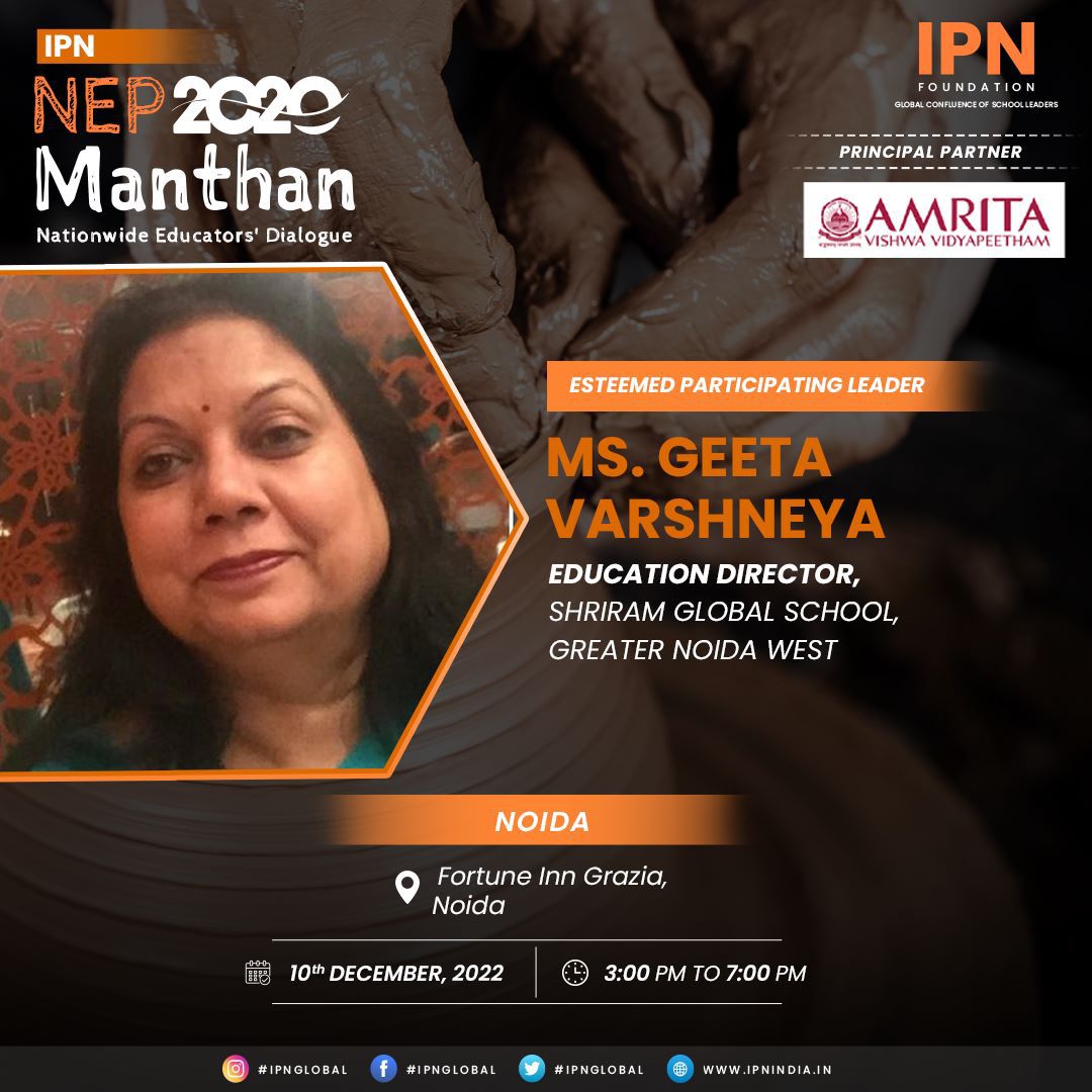 IPNFoundation's tweet photo. IPN Leaders will be joining us at Nationwide School Leaders' Dialogue from ๐ต๐๐๐
๐ to discuss and share their views on 02 years of NEP2020 Implementation.
#school #ipnindia #nep2020 #ipnmanthan2022 #paneldiscussion #meetups #๐ต๐๐๐
๐ #educators https://t.co/YOYhJKSTx8