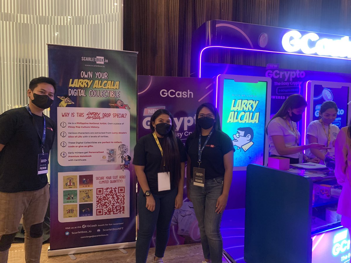 Scarletbox_io's tweet photo. Scarletbox Team at @philblockchain week #PBW2022 ! 🔥🥳

Catch and visit us @Scarletbox_io with Larry Alcala at the @gcashofficial booth!❤️
Fun surprises await! 🎁

#pbwc2022 #ScarletBoxNFT #LarryEnterstheMetaverse #NFTCommunitys #nftarti̇st https://t.co/gwi43u1LVD