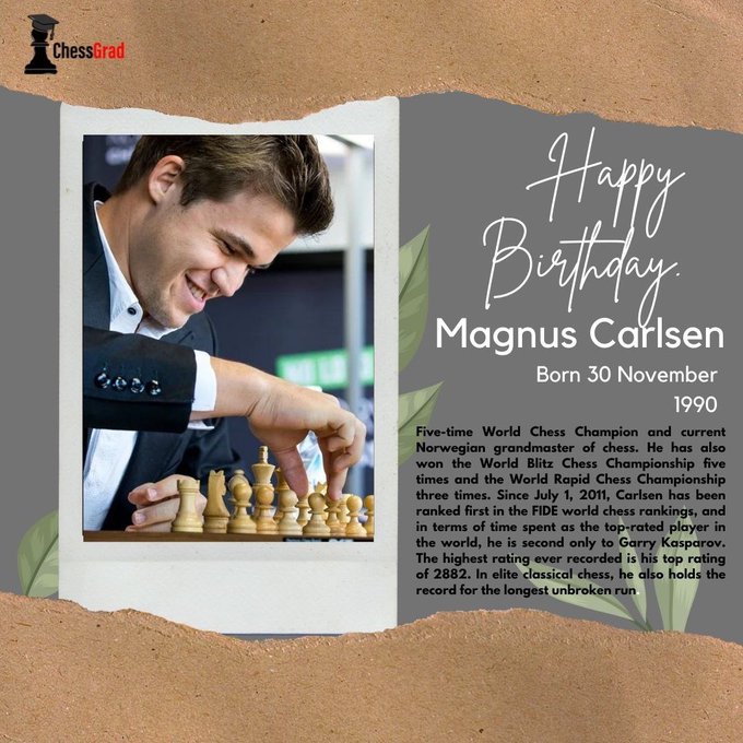 Happy birthday legend Magnus Carlsen.    
