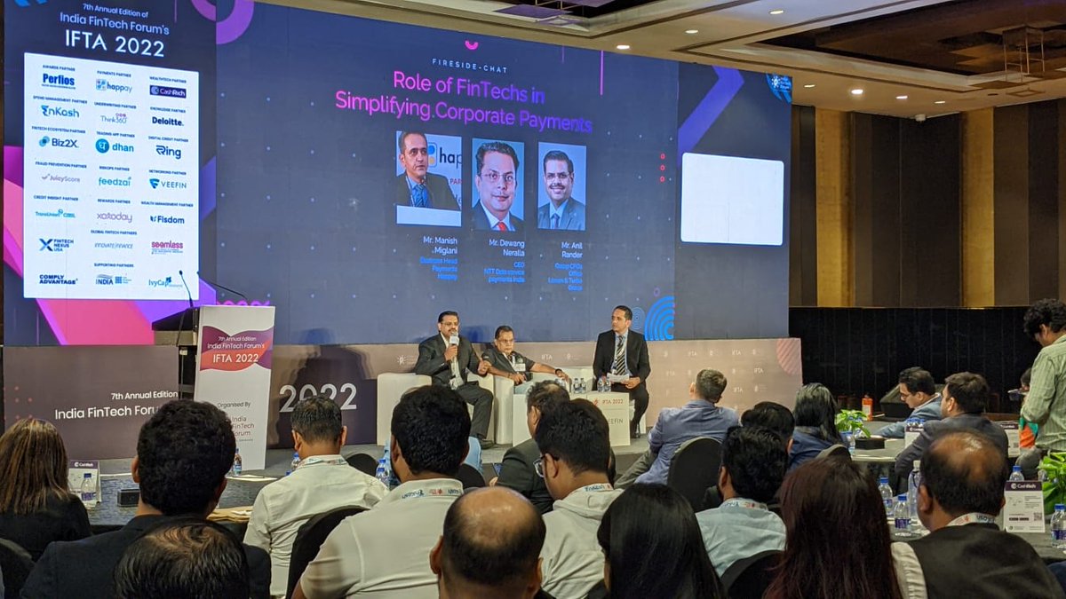 India_Fintech's tweet photo. Here's a glimpse of quite an interesting fireside on Role of Fintechs in Simplifying Corporate Payments at #IFTA2022

Join us at Hotel Sahara Star, Mumbai. Here's the agenda: https://t.co/RG5bUghbDx

#IndiaFinTechAwards #fintech #payments https://t.co/ZYuuwoEeEV