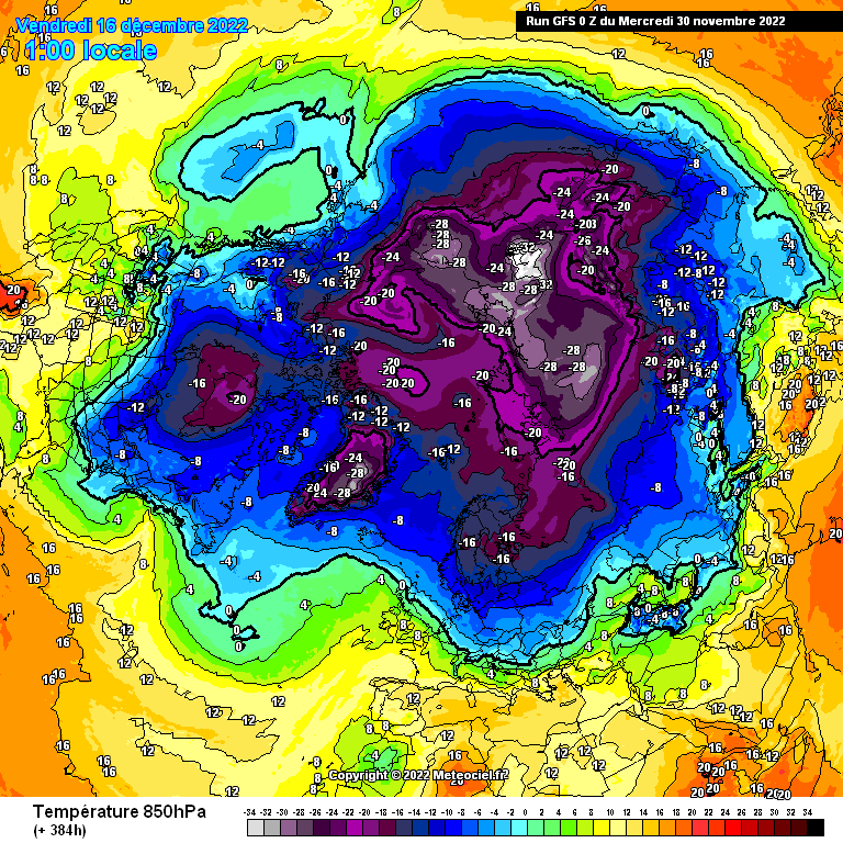 LeopoldHeinrich's tweet photo. #natgas
The strong stratospheric polar vortex fills up the lower levels of the Arctic with frigid air. Between Nov 30 and Dec 16 the 850hPa level close to surface, increases frigid cold air by > 50% in just two weeks. This frigid air is now waiting to flood continents. https://t.co/SWXdjeAgaf