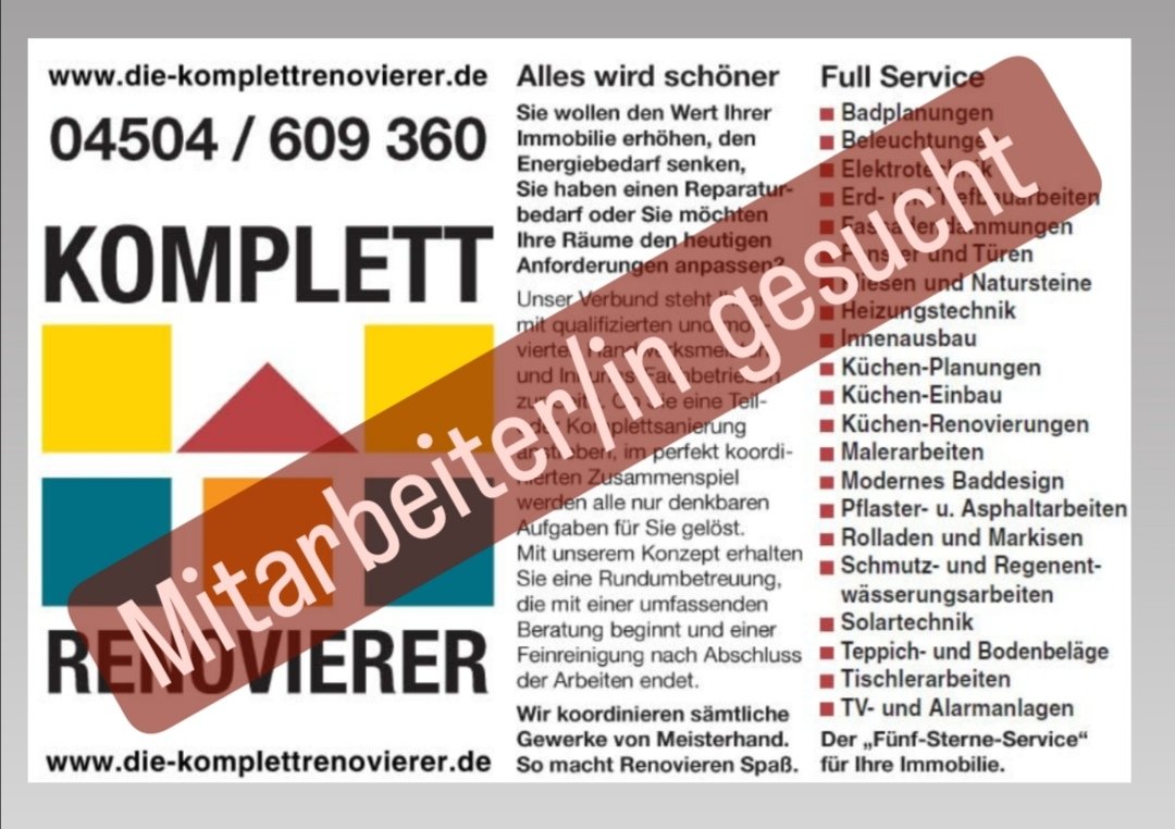 Maler Elektriker Glaser Sanitär Fliesenleger gesucht! #pansdorf #timmendorferstrand