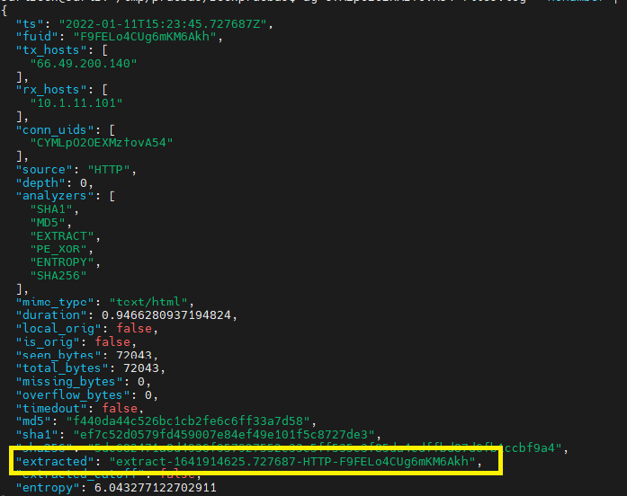 seguridadyredes's tweet image. #Zeek_IDS #Zeekurity básico.

ag CE8vgo4cOz343lxbuc  http.log --nonumber | jq .
ag CYMLpO2OEXMzfovA54 files.log --nonumber | jq .

cat extract_files/extract-1641914625.727687-HTTP-F9FELo4CUg6mKM6Akh

#olevba extract_files/HTTP-FXr1VC35SXNVSRzLsa.doc