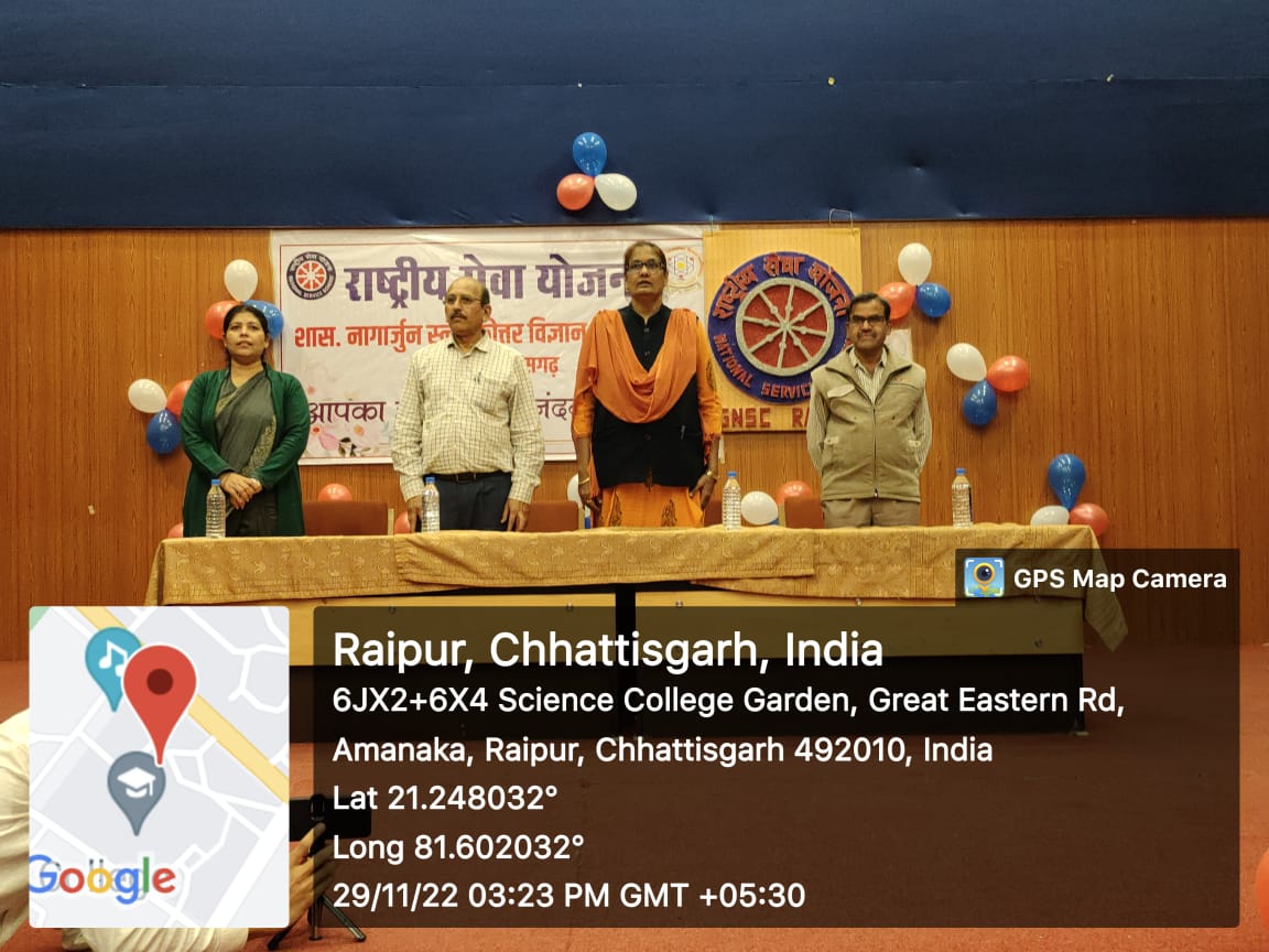 NssGnsc's tweet photo. For Heartiest welcome for the new volunteer in GNSC NSS team of first year  "NSS Induction program " was organised by the NSS Team of Govt Nagarjuna PG  colleges of science  raipur .In the presence of honourable DR. Neeta Bajpayee mam ( NSS State Officer)
#NSS #NSSINDIA #askabir https://t.co/lJf6cfp8CU