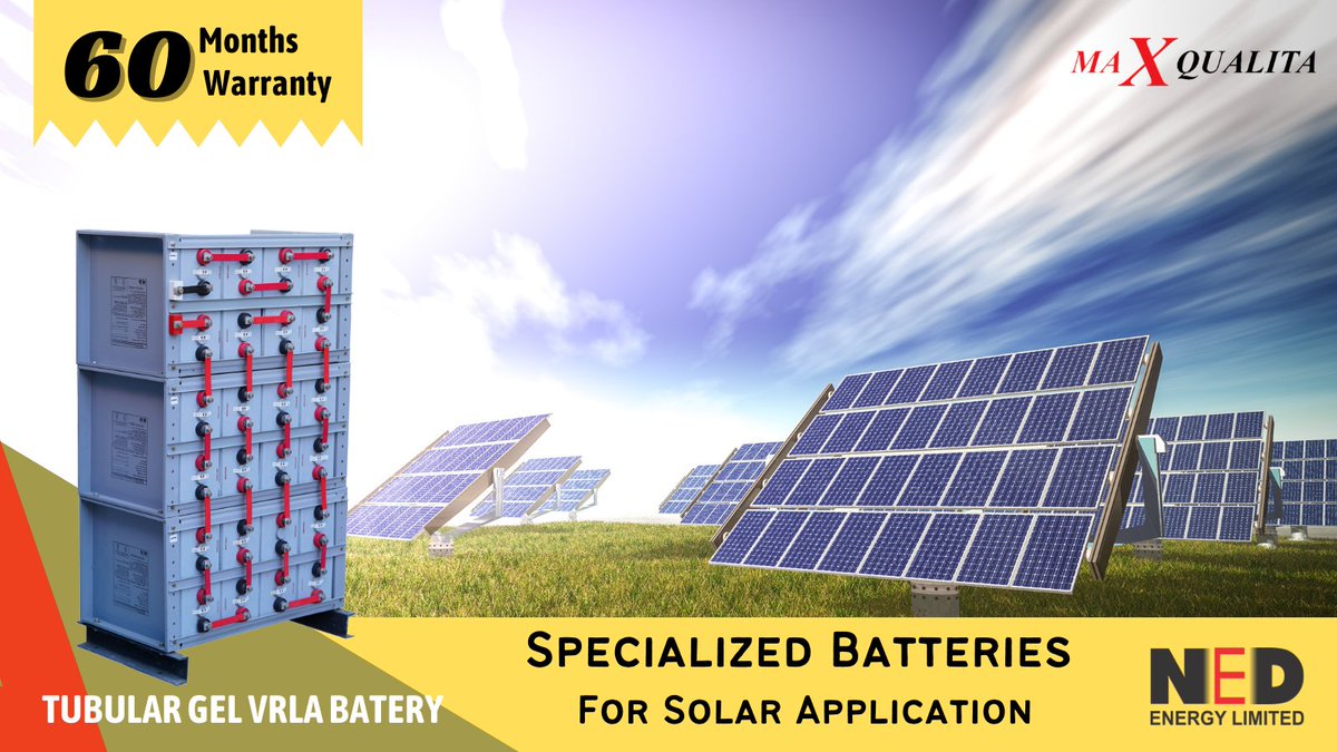 NedEnergyLtd's tweet photo. #MAX_Qualita specialize Solar Application batteries. 
The batteries comprise of unique design, unique processes which enhance high rate performance, cycle life &amp; deep discharge recoveries when operating in PSoC conditions at extreme temperatures.

#solarpower #VRLABattery https://t.co/5bRQEwA5ht