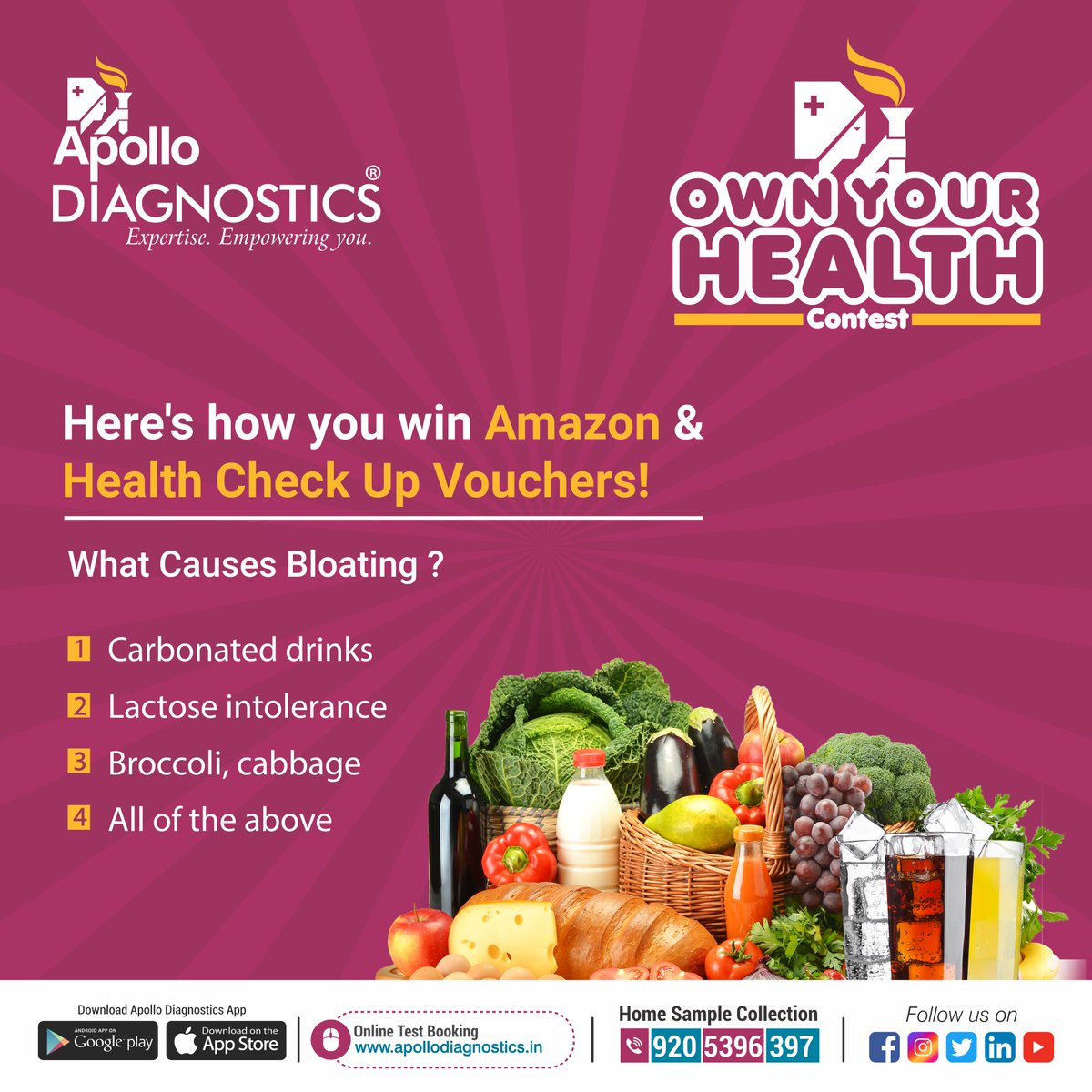 apollodiag's tweet photo. Let's see how well you all know about general health. Answer this easy question and get a chance to win Amazon & Health Check Up Voucher.
#ApolloDiagnostics #Apollo #TestWithApollo #ContestAlert #ParticipateandWin #Contest https://t.co/cbJOT1fmcf