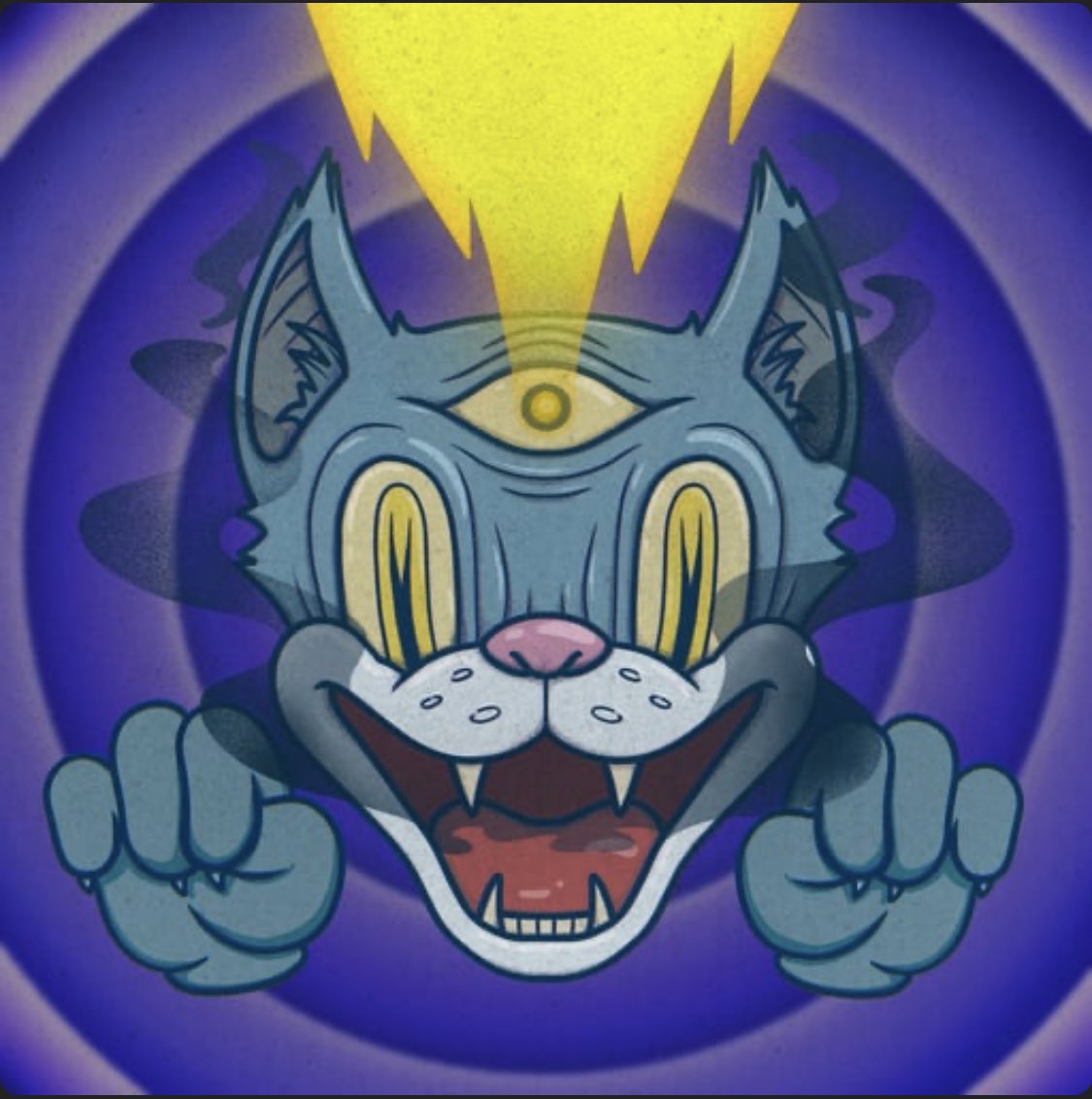 <a href="/Drop_Your_NFT_/">Drop_Your_NFT</a> “The all seeing cats eye” a 1/1 by <a href="/CultoonStudio/">CultoonStudio {1930} 🧳</a> !! All he do is put out fire pieces . So I better plug <a href="/TroublemakersTT/">The Troublemakers {1930} NFT</a> while I’m at it.