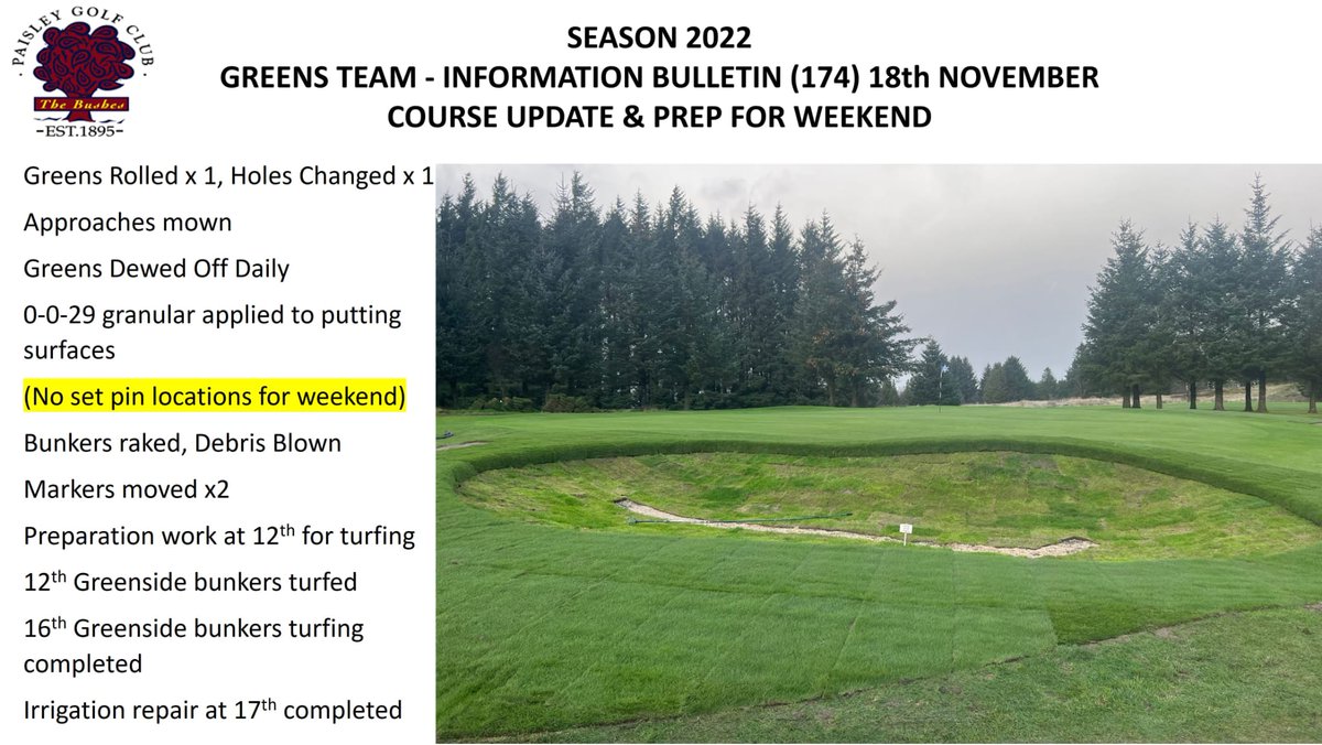 Paisley Golf Club on Twitter "Some more pictures of the great work