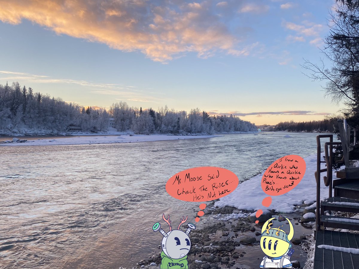 hypnohalo_'s tweet photo. The search continues for the #stokedyeti Mr.Moose said check the river but we can’t find him still…. What’s next @quirkiesnft #quirk #yetisearch https://t.co/52uL3Ga6U9