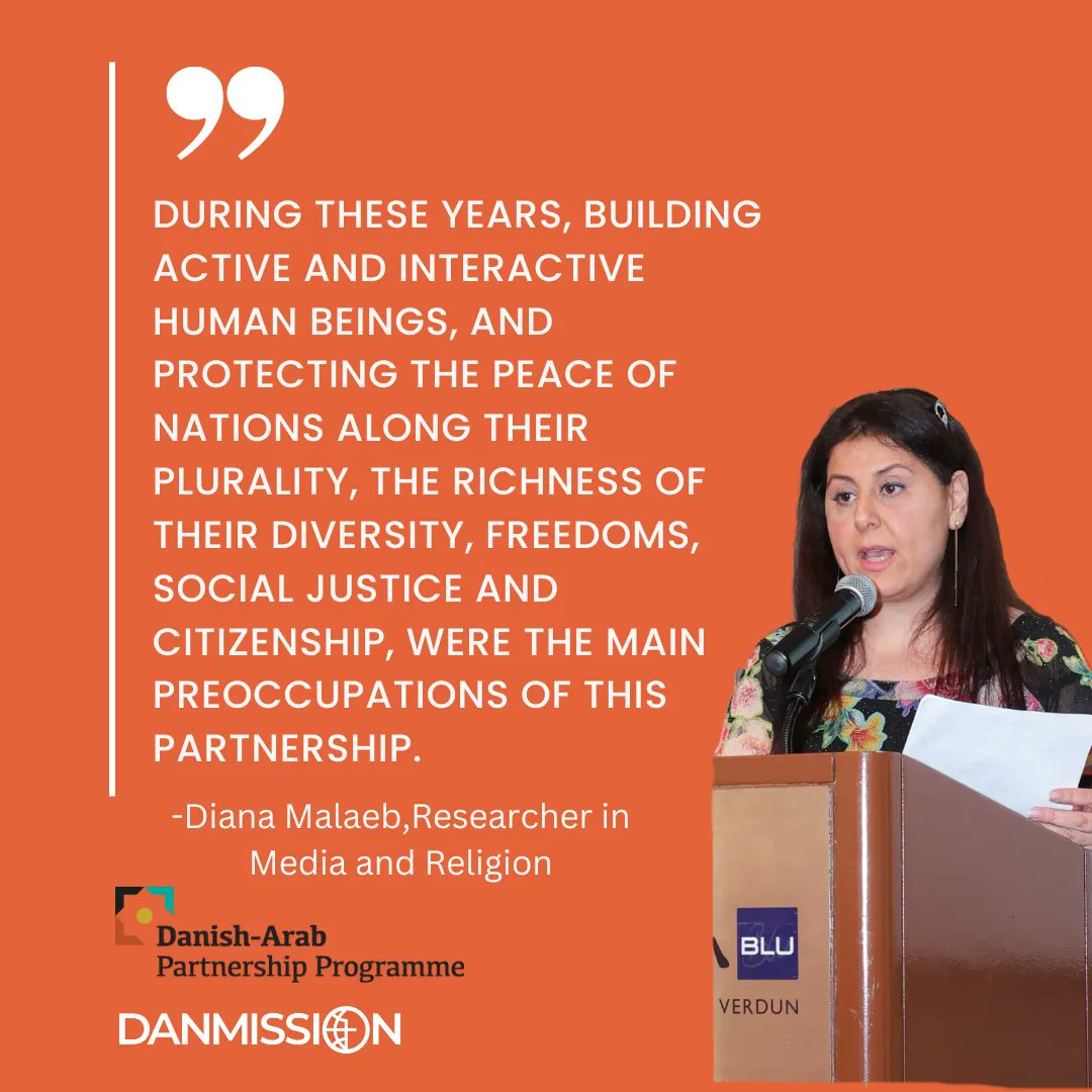 danmissiondk's tweet photo. Diana Malaeb was on point when she listed the goals of our partnerships, in her speech during "The Magic of Dialogue" Exhibition organised by Danmission in the occasion of 10 years of the Danish-Arab Partnership Programme #DAPP.
#Dialogue4Peace #makeithappe https://t.co/xQeYiVVlvj