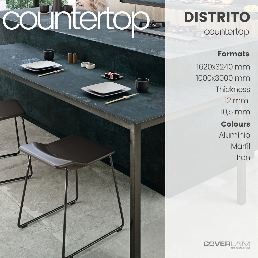 coverlambygresp's tweet photo. The industrial and worn look of the #Distrito helps to achieve spaces with a lot of personality and character.  #ConceptSeries. Available in large format in #Coverlam, as a material for countertops in #CoverlamTop and, as a novelty, Distrito also arrives at @Grespania_Esp https://t.co/IYASs3jxB5