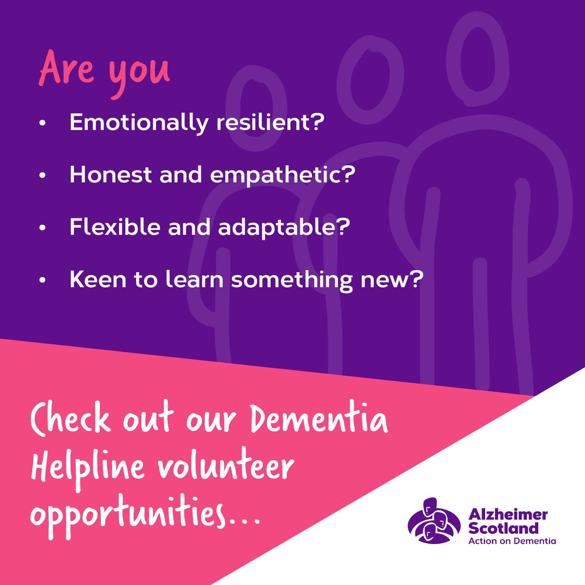 alzscot's tweet photo. Could you be part of our Dementia Helpline team?

Our incredible team of volunteer call handlers make sure there is someone on the end of the phone 24/7 when people need to talk about dementia.

Find out more 👉 https://t.co/rdd2ALQBuC https://t.co/4mMEuzCCbu