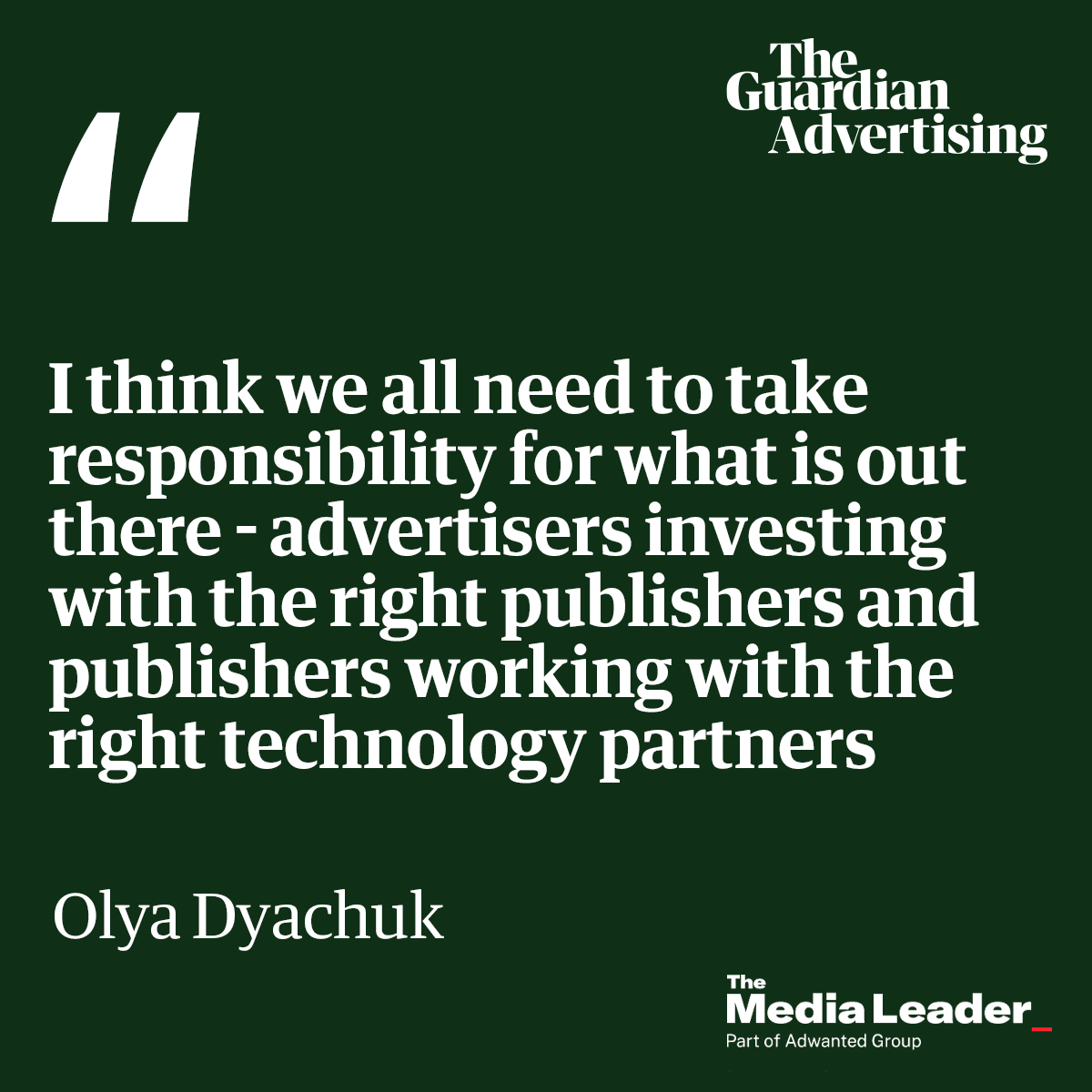 Olya Dyachuk has been discussing how to make campaigns more sustainable at our Future of Sustainability event with The Media Leader.

#advertising #sustainability