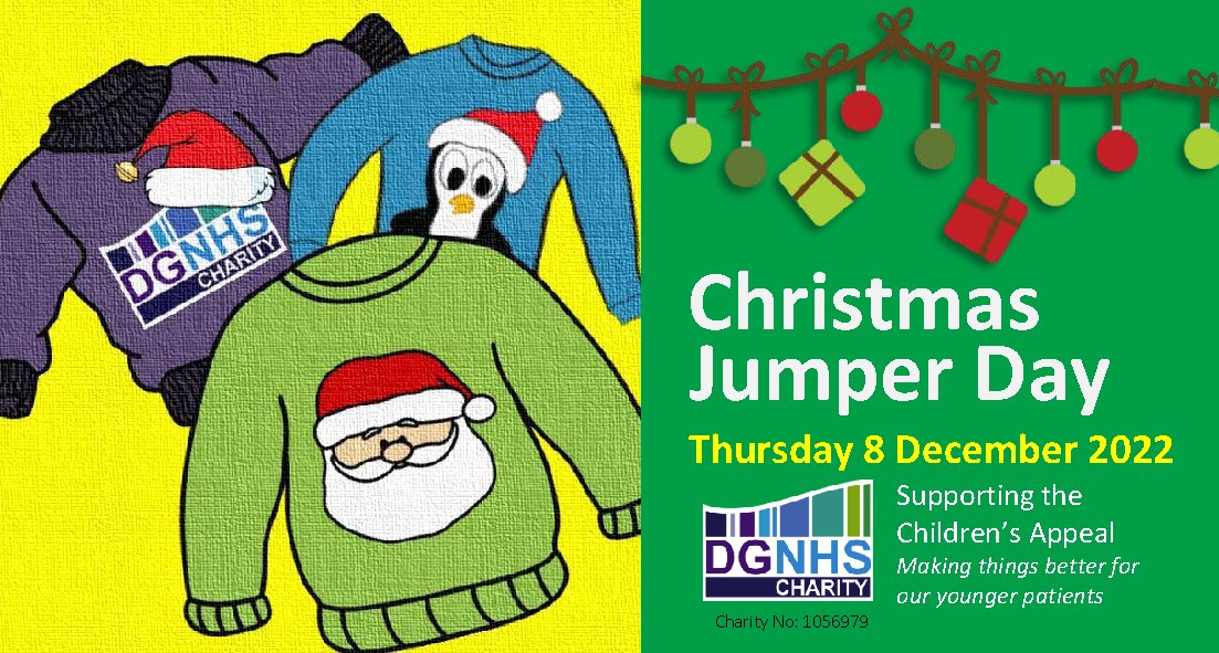 It's Christmas Jumper Day next Thursday and our charity will be taking part to raise money for our Children's Appeal. Together we can make a difference for our younger patients who visit <a href="/DudleyGroupNHS/">The Dudley Group</a> this Christmas 💙

To donate, click here ➡️ justgiving.com/campaign/Chris…