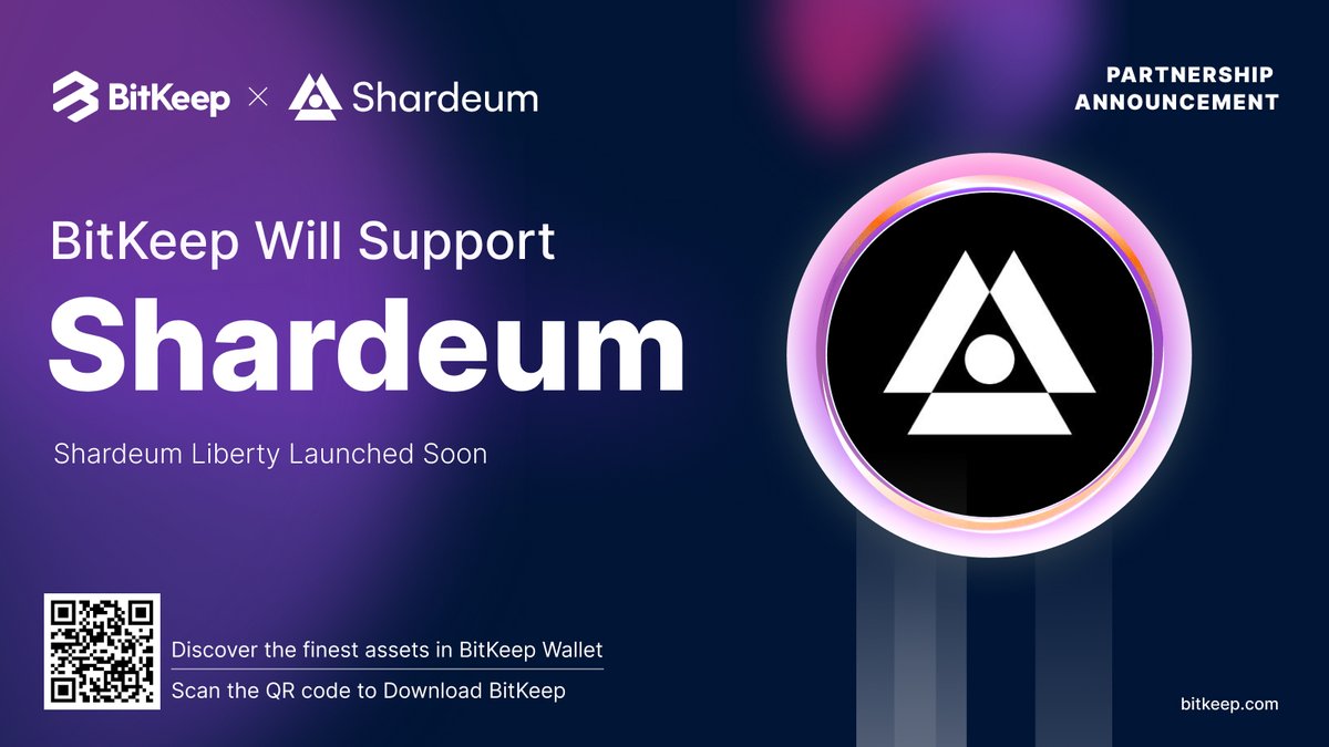 BitgetWallet's tweet photo. Announce that @BitKeepOS has reached a partnership with @shardeum 🥳

#Shardeum is the first EVM-based Layer 1 blockchain:
💰Linear scalability and low gas fees 
💡Solid Security 
🚀Immediate finality and low latency 

Let's #BuildWeb3 with #Shardeum and #BitKeep together🚀🚀🚀 https://t.co/TBhXkFsWLM