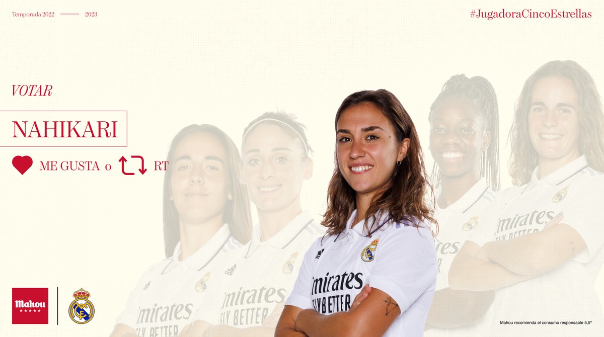 RT o MG si crees que @Nahikari_Garcia ha sido la #JugadoraCincoEstrellas del @realmadridfem en noviembre (4/6)