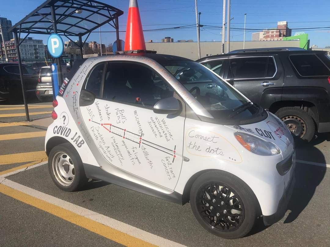 Canucklegrl's tweet photo. Spotted in #Halifax #NovaScotia
#StoptheShots #Canada #TrudeauMustGo #PfizerLiedPeopleDied #ModernaMurders #TerminateTam https://t.co/Uv2nLVXZFP