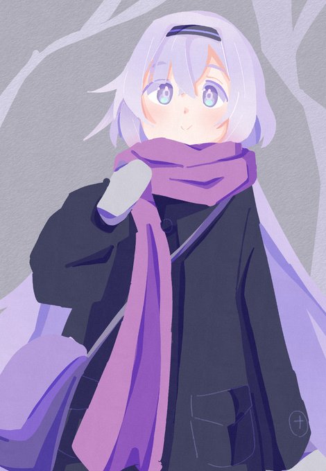 「purple hair purple scarf」 illustration images(Latest)