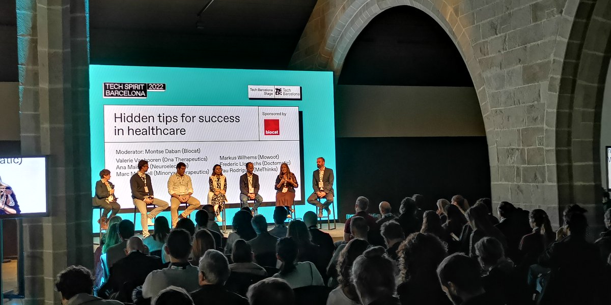 ✅Hidden tips for success in healthcare

<a href="/valerievh001/">Valerie Vanhooren</a> - <a href="/OnaTherapeutics/">Ona Therapeutics</a>
Ana Maiques - <a href="/Neuroelectrics/">Neuroelectrics</a>
Marc Martinell - Minoryx
<a href="/rkusW/">Markus Wilhelms</a> - <a href="/mowoot/">mowoot</a>
<a href="/fllordachs/">Frederic Llordachs-Marqués</a> - <a href="/doctomatic/">Doctomatic</a>
<a href="/prverdeguer/">Pau Rodríguez</a> - <a href="/MethinksAI/">Methinks</a>
Modera <a href="/montsedabanm/">Montse Daban</a> - @biocat_cat

🔹Sponsor: @biocat_cat
📍<a href="/TechBarcelona/">Tech Barcelona</a> stage