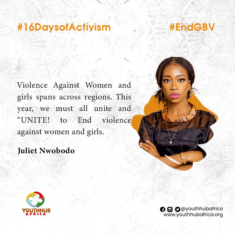 This year's theme for #16daysofactivism is UNITE Activism to end Gender-Based Violence. Meaning that regardless of your region, working together is a proven way to promote the rights of women and girls in Africa and across the world.#rippleproject #16DaysOfAction #orangetheworld