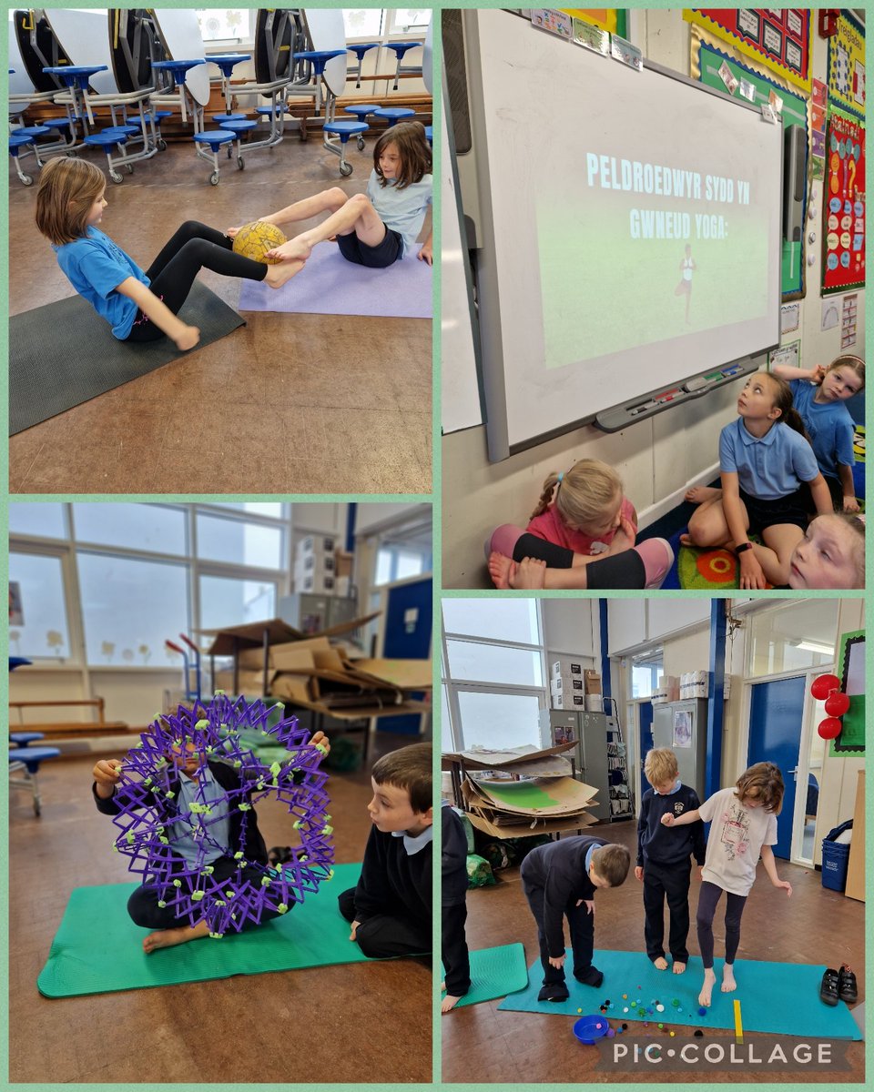 Ysgolyffin's tweet photo. Tro #dosbarthglyndwr I gael yoga heddiw. Llawer o ymestyn, canolbwyntio a ymlacio 🧘‍♂️🥰🧘‍♀️

#dosbarthgkyndwr 's turn to have a yoga session today. Lots of stretching, concentrating and relaxation. 🧘‍♂️🥰🧘‍♀️
@EAS_Cymraeg @sewalesEAS #cwricwlwmigymru #curriculumforwales #yoga #wellbeing https://t.co/HlC62zhwDy