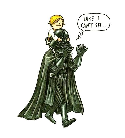 Et si #DarkVador, dans le fond, était un gentil ? ❤ Agir et penser comme Dark Vador est toujours dispo 👉 urlz.fr/grgC #starwars (🖌 dessin par l'excellent @jeffreybrownrq)