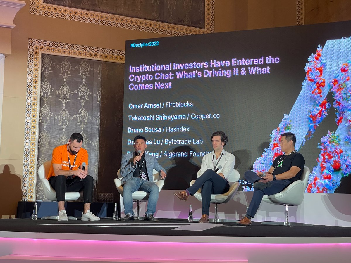 Our team is in Dubai for <a href="/Algorand/">Algorand Technologies</a>’s <a href="/DecipherEvent/">Decipher 2022</a> where <a href="/taka_shibayama/">Taka Shiba</a> of our APAC team participated in a panel that explored institutional appetite for digital assets.