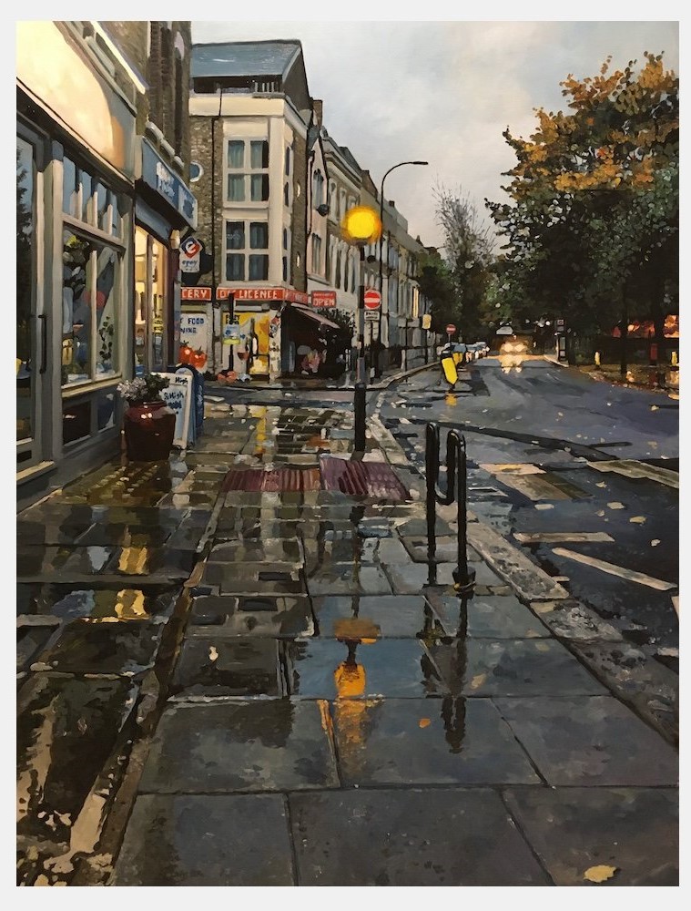 OwdAlbert's tweet photo. I forgot to record the proper title of this, engrossed as I was by the wet pavements. It's another Jonathan Stewardson of course, only this one actually makes me feel like my socks are getting damp. 😊 https://t.co/yOOr4GGZKU