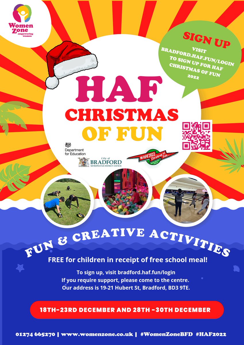 RT @womenzonebfd: It's that exciting time again! Register your child for HAF Christmas of Fun before places are gone 😊