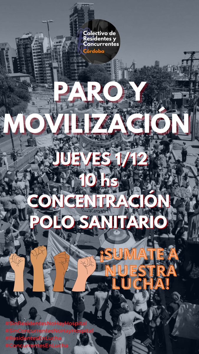 Nos vemos en las calles ✊🔥

#sinresidentesnohayhospital
#mareablanca
#cordobazoensalud