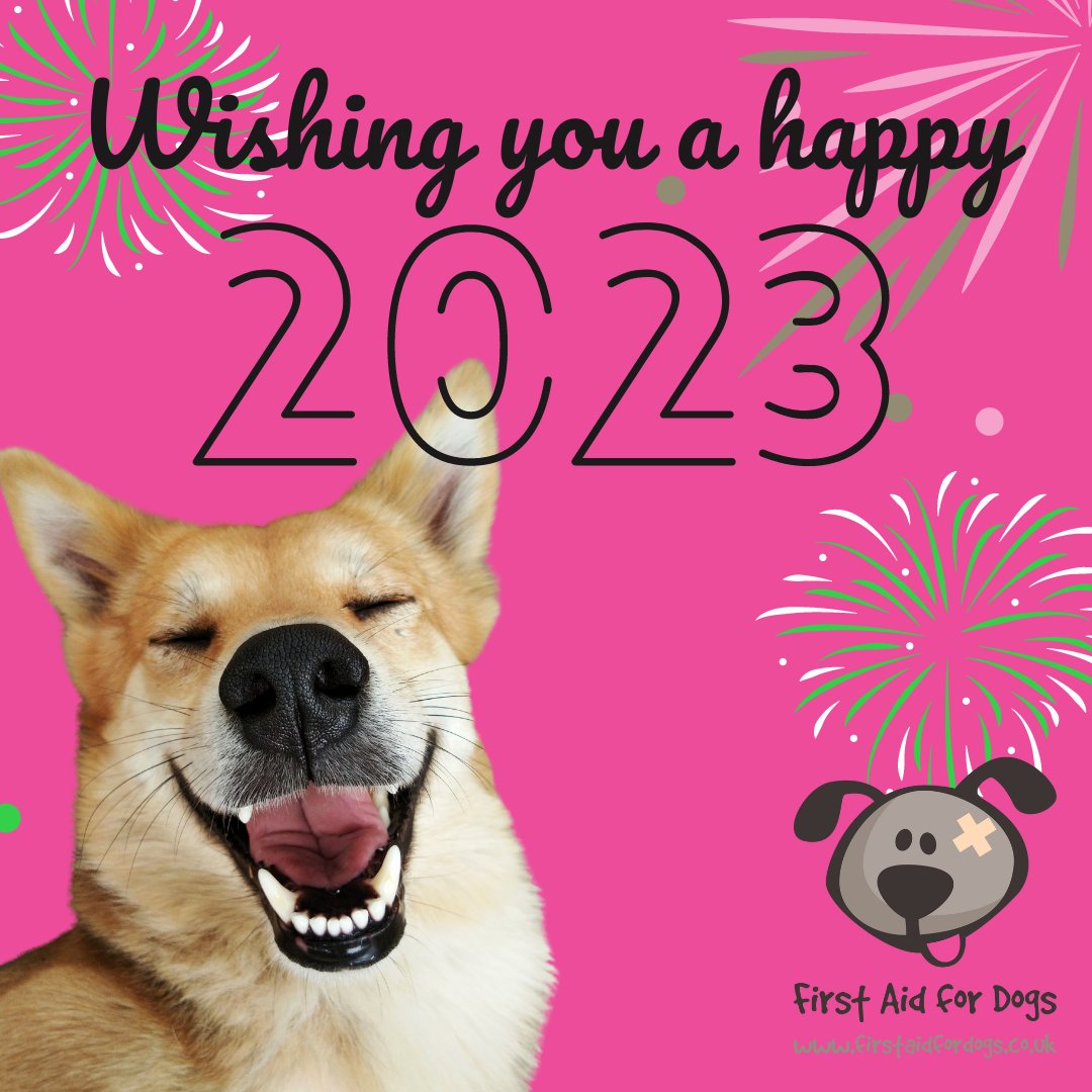 🎉Happy New Year from the First Aid for Dogs team!🐕
🐩We hope 2021 is a safe, healthy and happy year for you and your four legged friends💓