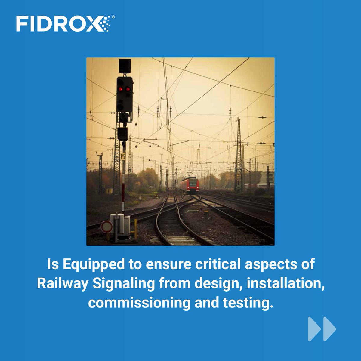 Fidroxtech's tweet photo. Building on our wealth of over 50 years of experience, #Fidrox combines modern technologies that help in optimizing signaling operations to enhance the overall railway experience.
Visit us at: https://t.co/tg1wr7Vd3s
#RailwaySystems #RailwaySignalling #Railwaysafety #innovation https://t.co/5nTdtaV1M5