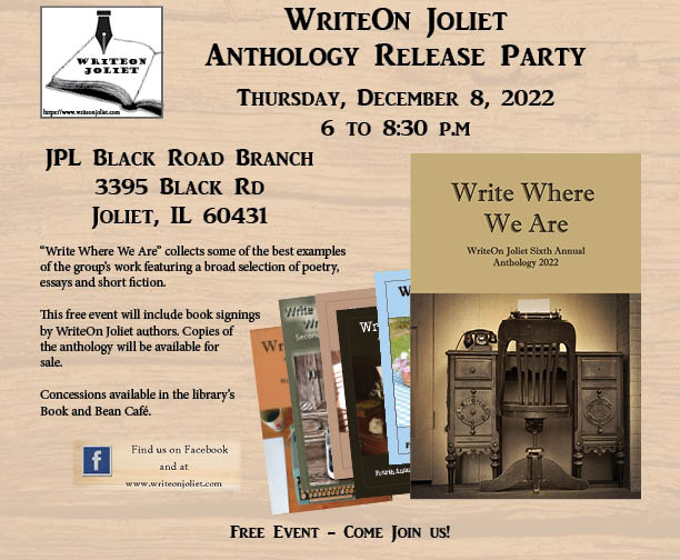 Come out and support local authors.
Books for all ages!
And books make terrific holiday gifts.
#WriteOnJoliet #localauthors
writeonjoliet.com