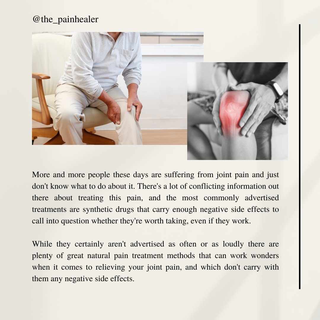 Painhealer8's tweet photo. Cutting Out the Root of Joint Pain!

More and more people these days are suffering from joint pain and just don't know what to do about it. 

read more ➡️ ➡️ ➡️ 
https://t.co/18ERAnAzqM https://t.co/VqZQQyedDe