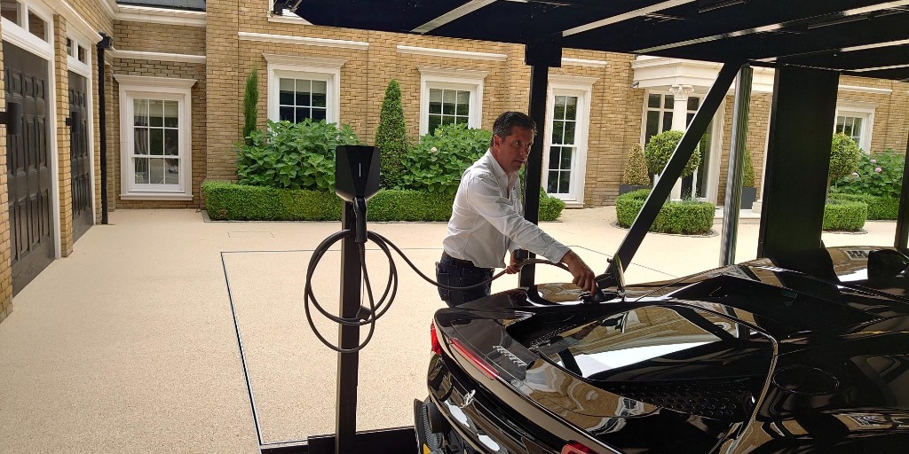 Park and hide: the bespoke, easy-to-operate mechanical system at this Surrey home stores the owner's classic car collection securely below ground while freeing up the driveway [AD] <a href="/wohrparking1/">Wohr Parking Systems</a> #ribajproducts #parking #automatedparking ribaj.com/products/wohr-…