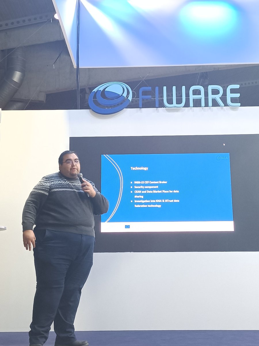 odala_eu's tweet photo. Still about the @SmartCityexpo in Barcelona. This was the last presentation in @FIWARE stage of our project made by @Antonio_Jara. We are really happy with the results of this event! 📝 #opendata #smartcities #connectingeurope #europeancommission #datalake #odala #SCWEC22 https://t.co/iX5jrBbpRV