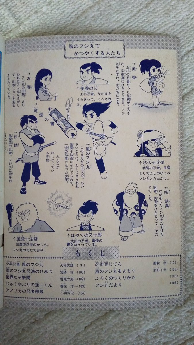 少年忍者風のフジ丸(久松文雄)1️⃣TVアニメ1964(昭39)年6月