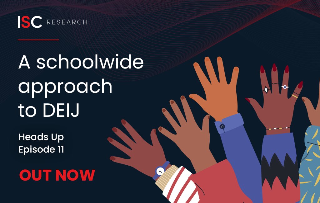ISC_Research's tweet photo. 📢 Out now! Heads Up: A schoolwide approach to DEIJ 

Nalini Cook, Head of Global Research, leads an important  discussion on centring staff recruitment and training around DEIJ. Full episode featuring, @JoelJrLLABAN, @EstelleHughes20, @angeaow, here: https://t.co/IWxUSVYkSh https://t.co/GI2iiUyfd5