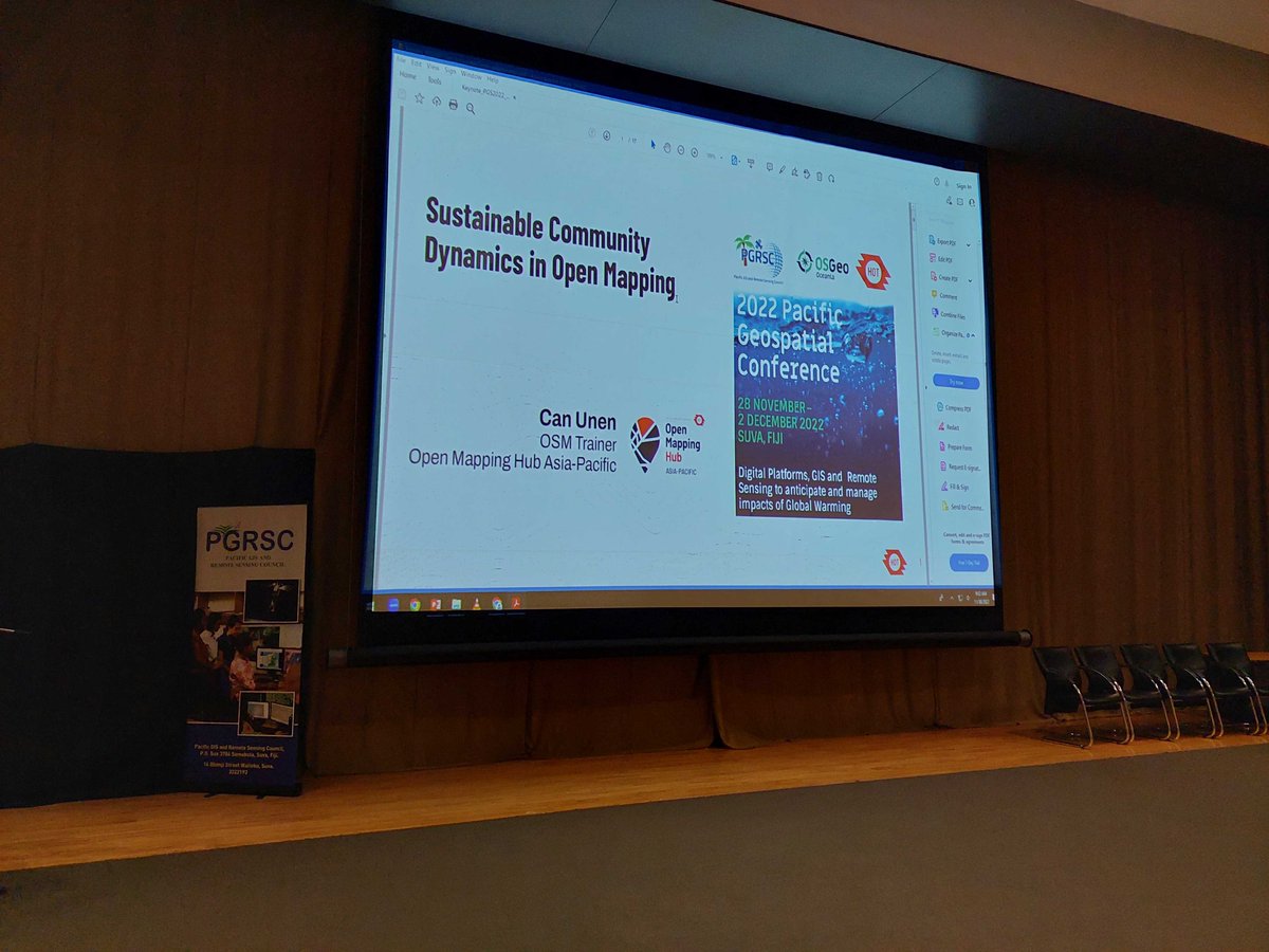 openmapping_ap's tweet photo. Today's Keynote by @canunen on Sustainable Community Dynamics in Open Mapping at the Pacific Geospatial Conference 2022 highlighting @hotosm and the Open Mapping Hub Asia Pacific's work with communities.
#pgc2022 #hotosm #omhap #osgeo #opendata #openmapping https://t.co/L5bcLP9WXN