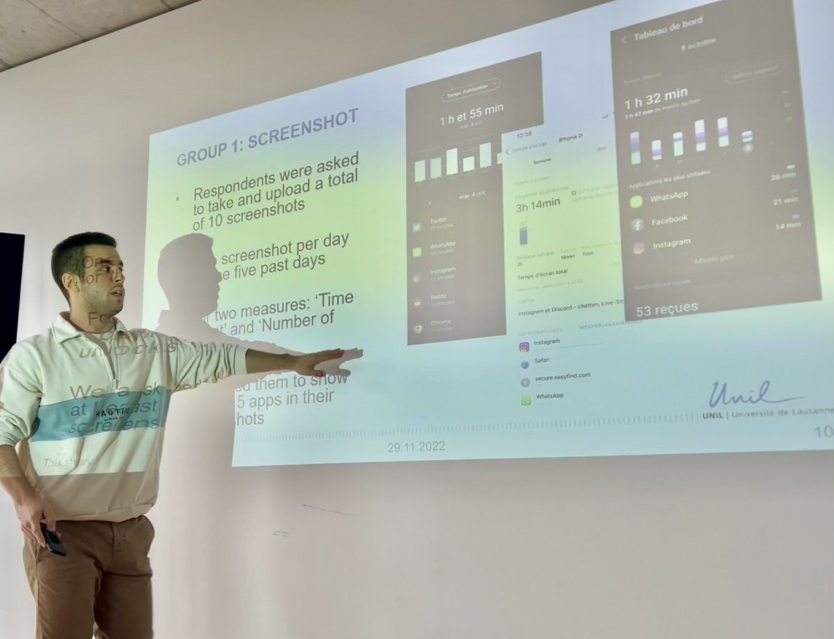 Caroline Roberts (@drceroberts) on Twitter photo Great presentation yesterday by my doctoral student Marc Asensio Manjon of our joint work with <a href="/orioljbosch/">Oriol Bosch, PhD</a> and <a href="/nicolaspekari/">Nicolas Pekari</a> and <a href="/FORSresearch/">FORS</a> on the challenges of implementing data donation tasks in surveys at the <a href="/sspunil/">Faculté des SSP - UNIL (inactif)</a> Methods and Research Meeting Great presentation yesterday by my doctoral student Marc Asensio Manjon of our joint work with <a href="/orioljbosch/">Oriol Bosch, PhD</a> and <a href="/nicolaspekari/">Nicolas Pekari</a> and <a href="/FORSresearch/">FORS</a> on the challenges of implementing data donation tasks in surveys at the <a href="/sspunil/">Faculté des SSP - UNIL (inactif)</a> Methods and Research Meeting